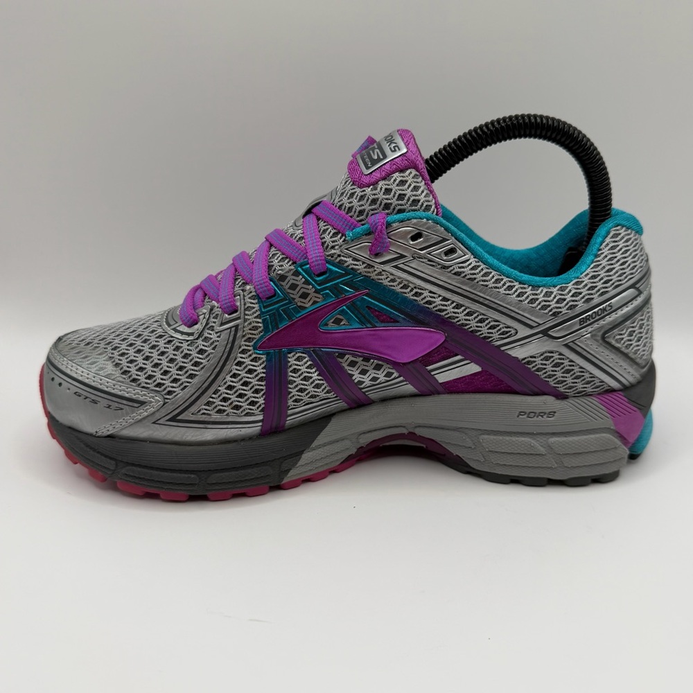 Brooks Adrenaline GTS 17 Women's Size 7 2E EX Wide Running Shoes Silver Purple - Picture 11 of 16